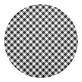 Shadow Grey And White Gingham Print Round Blanket