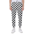 Shadow Grey And White Gingham Print Joggers