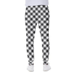 Shadow Grey And White Gingham Print Scuba Joggers