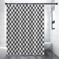 Shadow Grey And White Gingham Print Shower Curtain