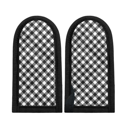Shadow Grey And White Gingham Print Skillet Handle Cover