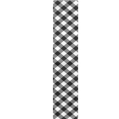 Shadow Grey And White Gingham Print Table Runner