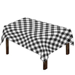 Shadow Grey And White Gingham Print Tablecloth