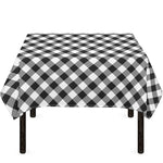 Shadow Grey And White Gingham Print Tablecloth