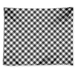 Shadow Grey And White Gingham Print Tapestry