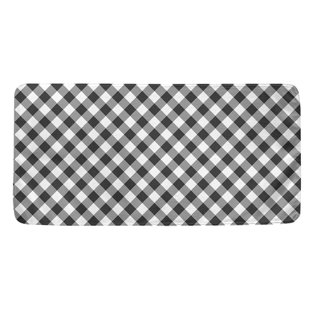 Shadow Grey And White Gingham Print Towel