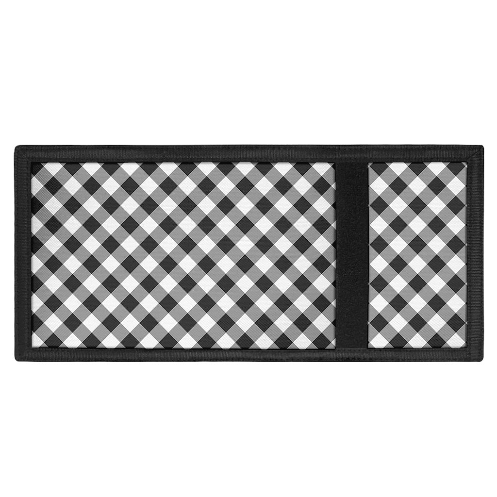 Shadow Grey And White Gingham Print Trifold Wallet