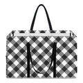 Shadow Grey And White Gingham Print Utility Tote Bag