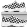 Shadow Grey And White Gingham Print White Chunky Shoes