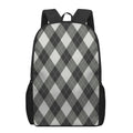 Shadow Grey Argyle Pattern Print 17 Inch Backpack