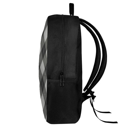 Shadow Grey Argyle Pattern Print 17 Inch Backpack
