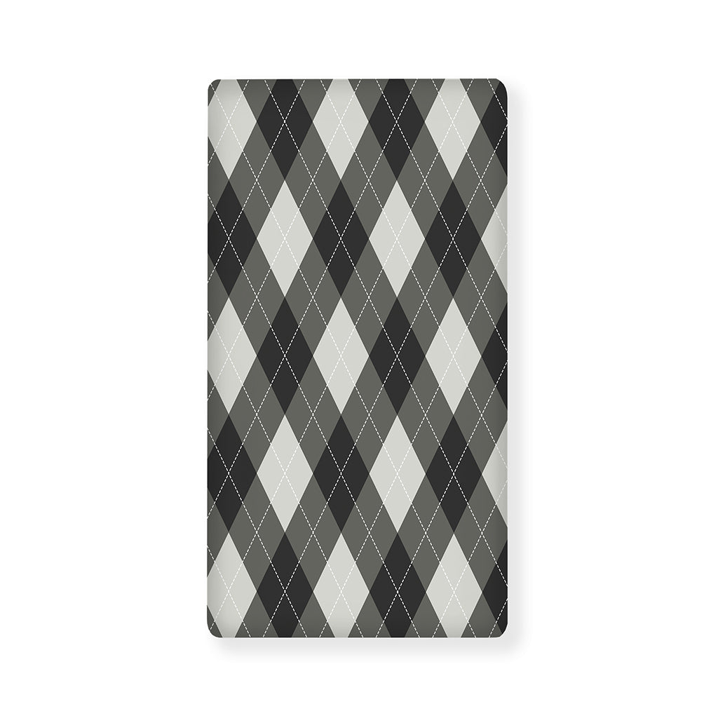 Shadow Grey Argyle Pattern Print Baby Crib Sheet