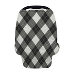Shadow Grey Argyle Pattern Print Baby Seat Cover