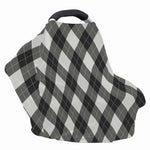 Shadow Grey Argyle Pattern Print Baby Seat Cover