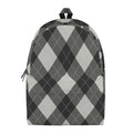 Shadow Grey Argyle Pattern Print School Backpack