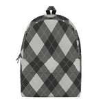 Shadow Grey Argyle Pattern Print Backpack