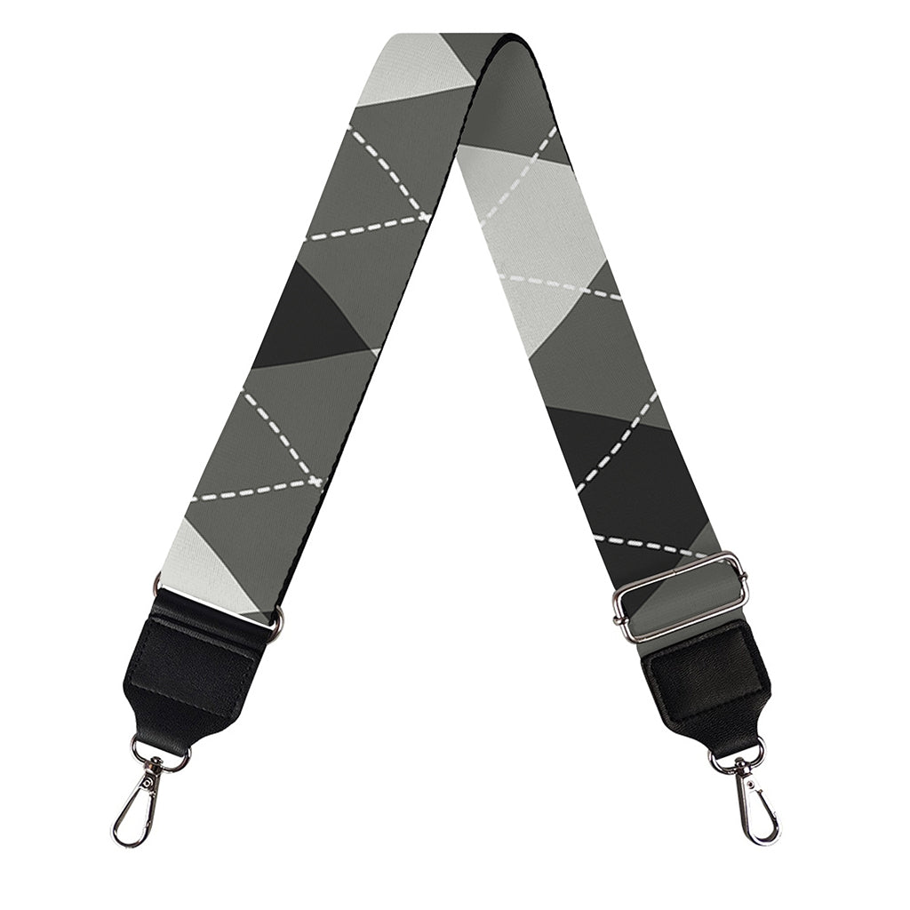 Shadow Grey Argyle Pattern Print Bag Strap