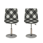 Shadow Grey Argyle Pattern Print Bar Stool Covers