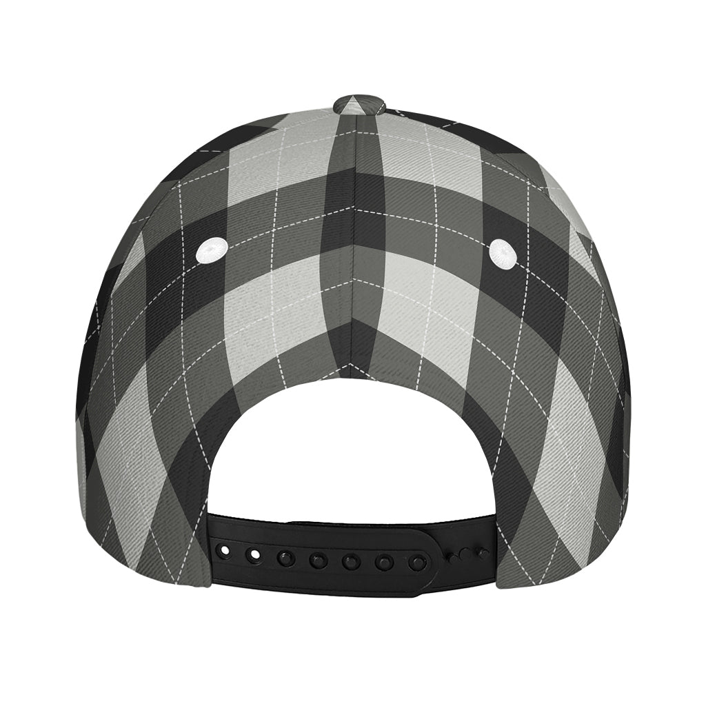Shadow Grey Argyle Pattern Print Baseball Cap