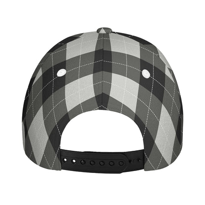 Shadow Grey Argyle Pattern Print Baseball Cap