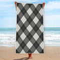 Shadow Grey Argyle Pattern Print Beach Towel