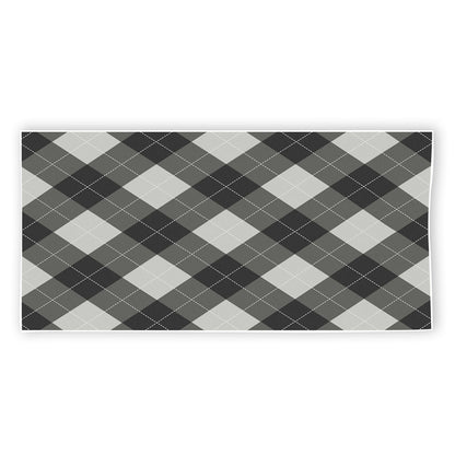 Shadow Grey Argyle Pattern Print Beach Towel
