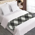Shadow Grey Argyle Pattern Print Bed Runner