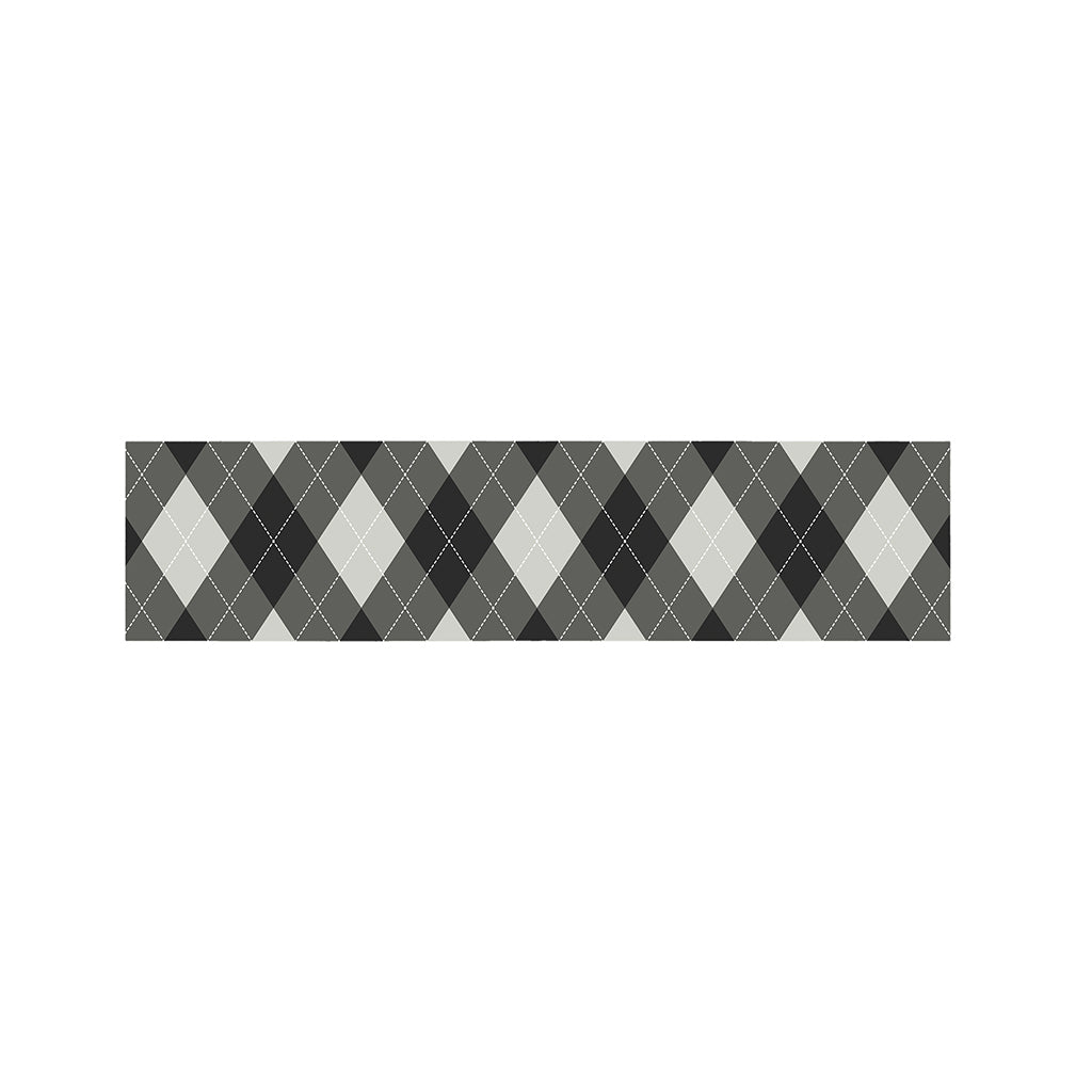 Shadow Grey Argyle Pattern Print Bed Runner