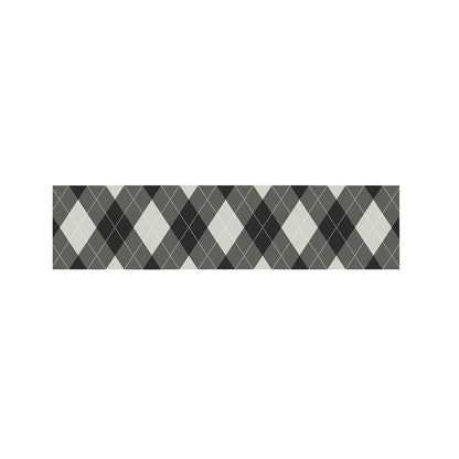 Shadow Grey Argyle Pattern Print Bed Runner