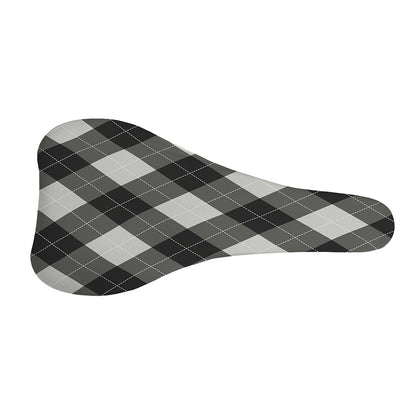 Shadow Grey Argyle Pattern Print Bicycle Seat Cover