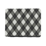 Shadow Grey Argyle Pattern Print Bifold Wallet
