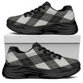 Shadow Grey Argyle Pattern Print Black Chunky Shoes