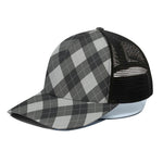 Shadow Grey Argyle Pattern Print Black Mesh Trucker Cap