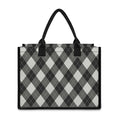 Shadow Grey Argyle Pattern Print Canvas Tote Bag