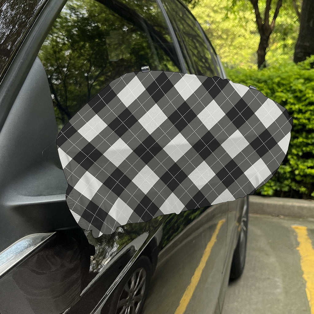 Shadow Grey Argyle Pattern Print Car Side Mirror Covers