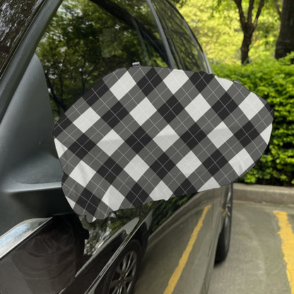 Shadow Grey Argyle Pattern Print Car Side Mirror Covers