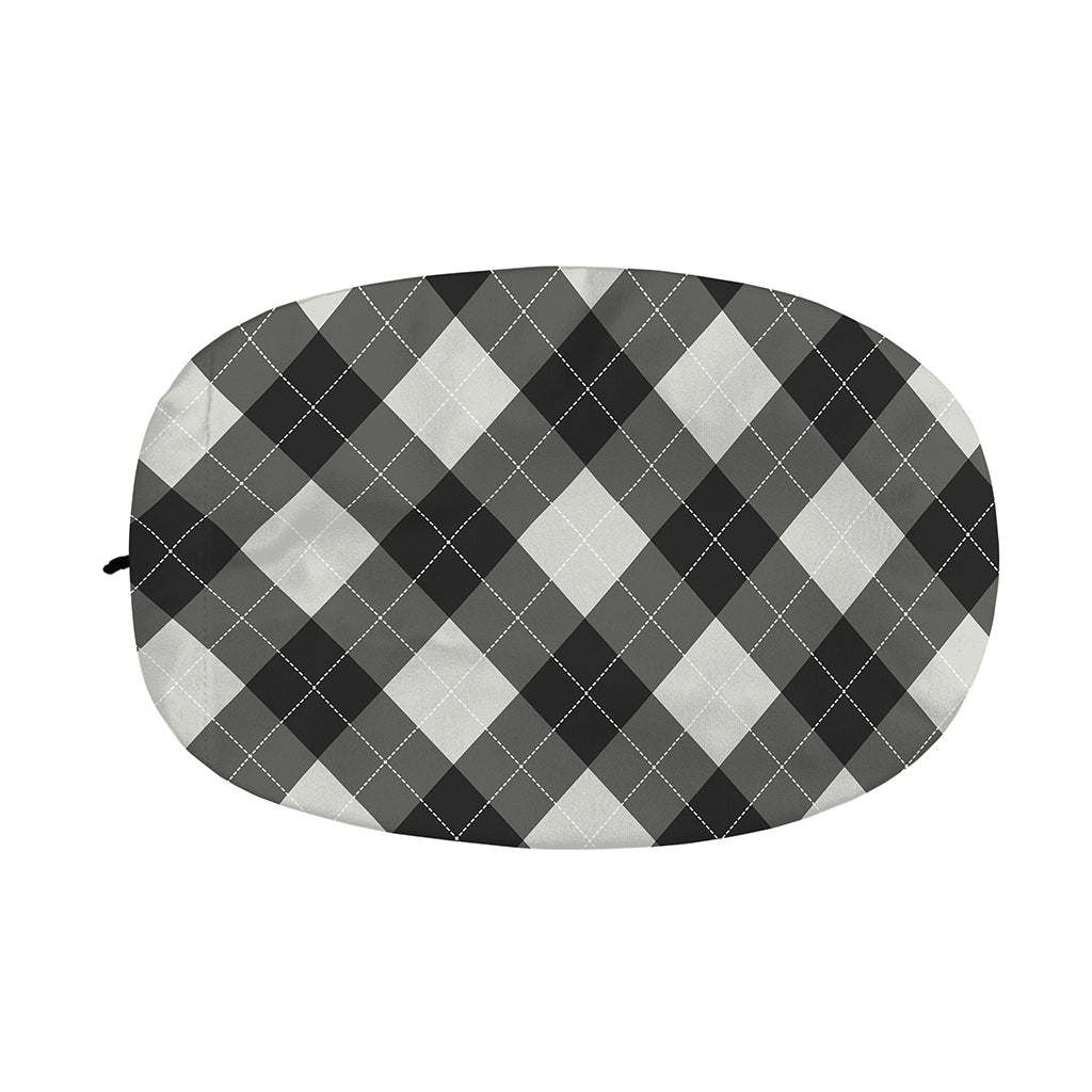 Shadow Grey Argyle Pattern Print Car Side Mirror Covers