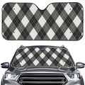Shadow Grey Argyle Pattern Print Car Windshield Sun Shade