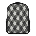 Shadow Grey Argyle Pattern Print Casual Backpack
