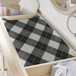 Shadow Grey Argyle Pattern Print Changing Pad Cover