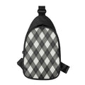 Shadow Grey Argyle Pattern Print Sling Bag