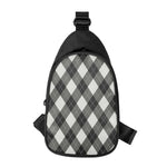 Shadow Grey Argyle Pattern Print Chest Bag