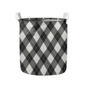 Shadow Grey Argyle Pattern Print Collapsible Laundry Basket