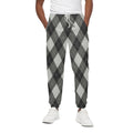 Shadow Grey Argyle Pattern Print Cotton Sweatpants