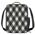 Shadow Grey Argyle Pattern Print Crossbody Lunch Bag