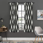 Shadow Grey Argyle Pattern Print Curtain
