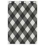 Shadow Grey Argyle Pattern Print Curtain