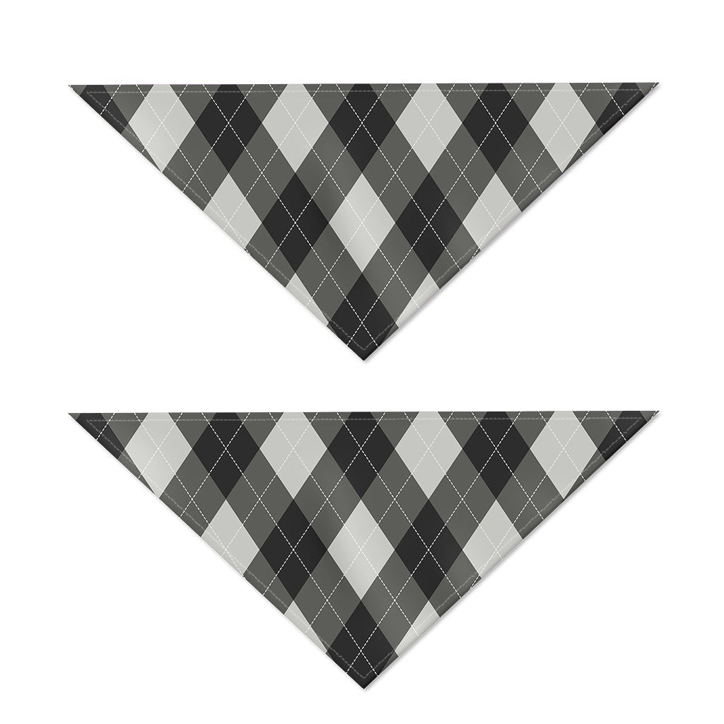 Shadow Grey Argyle Pattern Print Dog Bandana