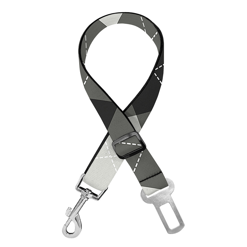 Shadow Grey Argyle Pattern Print Dog Seat Belt