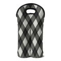 Shadow Grey Argyle Pattern Print Double Neoprene Wine Tote